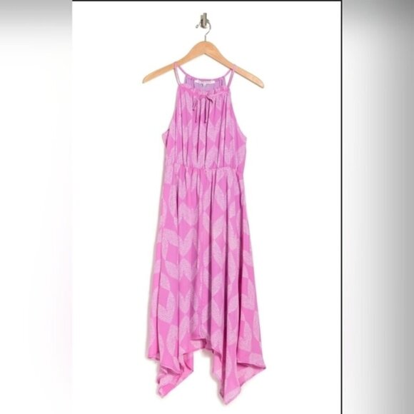 Collective Concepts Dress Women Small Pink Scarf Hem Flowy Beach Midi NWOT - Picture 1 of 7
